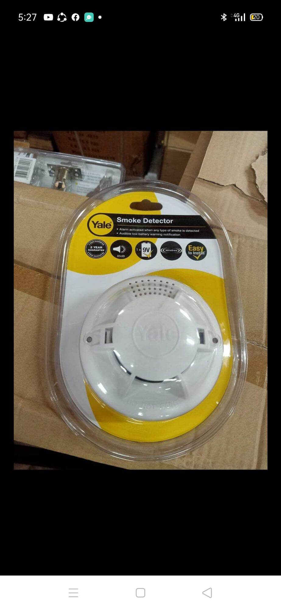YALE SMOKE DETECTOR BATTERY OPERATED 9 VOLTS NON RADIOACTIVE