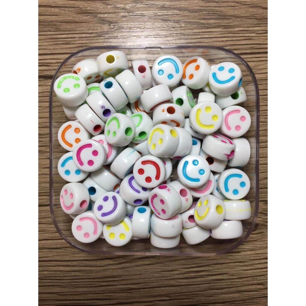 20pcs big 12mm Smile Beads spacers Glowing colors use for jewelry spacer or DIY beads accessories