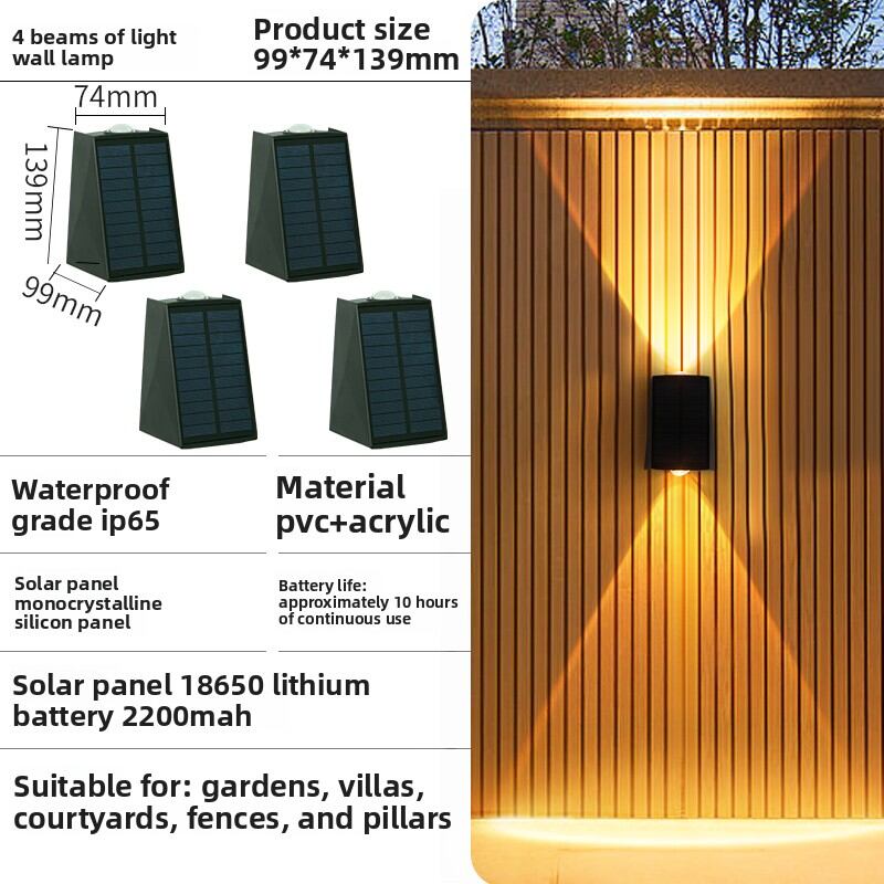 Solar Outdoor Waterproof Wall Light for Garden and Courtyard