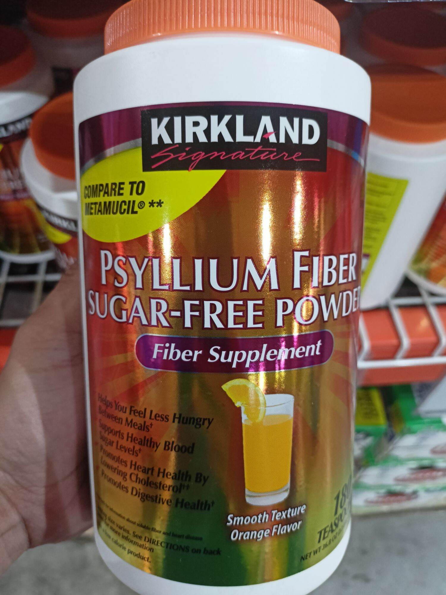 Kirkland Signature Psyllium Fiber Sugar Free Powder Orange Flavor 1
