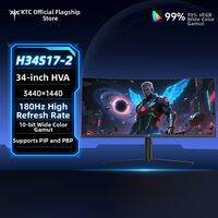 KTC | 34 Inch 4K Ultra HD Curved Gaming Monitor 180Hz Refresh Rate 1500R HVA Panel 10-bit Wide Color Gamut Supports PIP PBP Low Blue Light 3 Year Warranty
