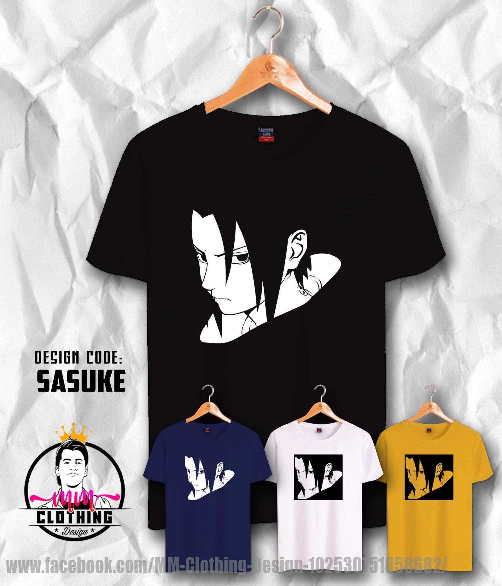 Sasuke Naruto anime T-shirt design quality print 100℅ cotton tshirt |  Lazada PH