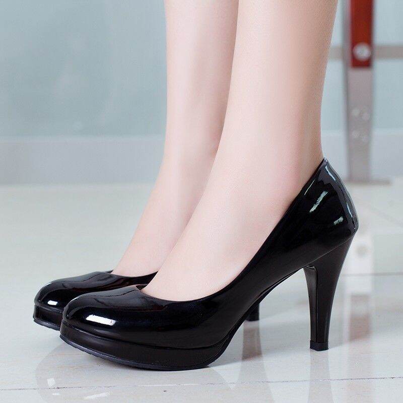 Soft Leather Spring and Autumn Formal Wear Interview Professional Black