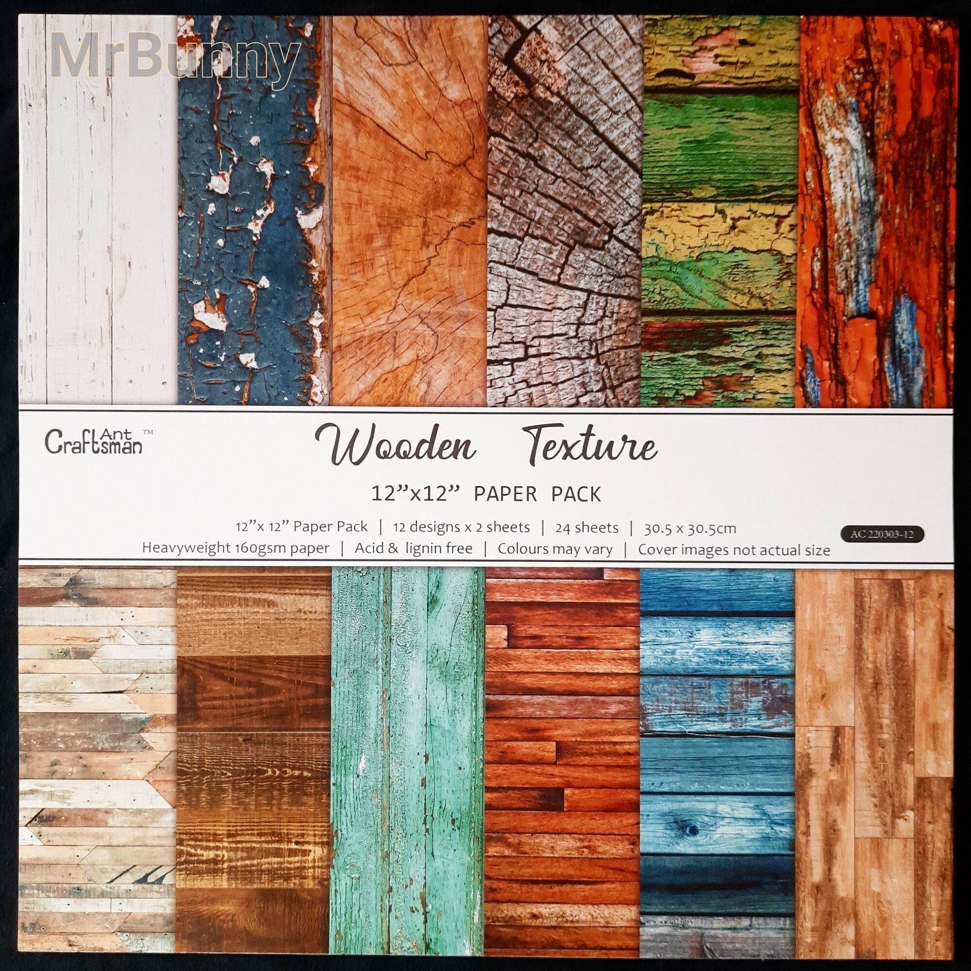 Cardstock 12x12 Inches Wooden Texture Patterned Paper Scrapbook Paper