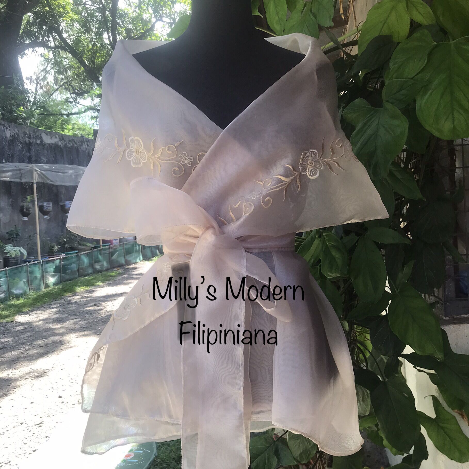 princess polly baby blue dress Modern Filipiniana Dress Beige main image 0