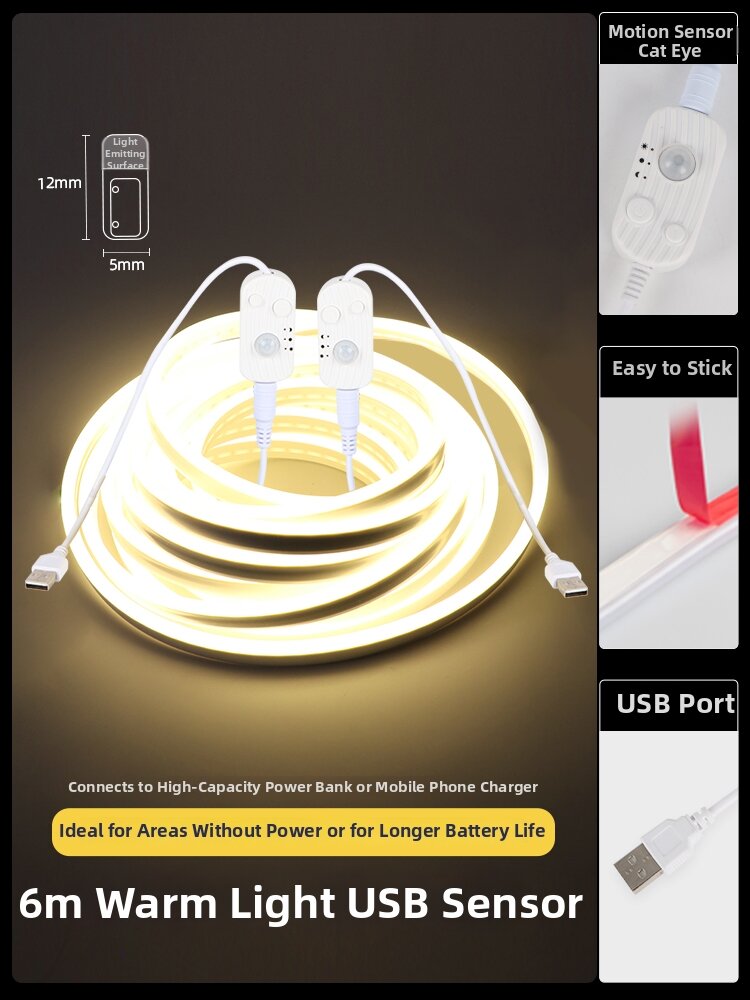 LAISILIMANWEI | Rechargeable Sensor Wireless Self-Adhesive Stair Lights LED Strip