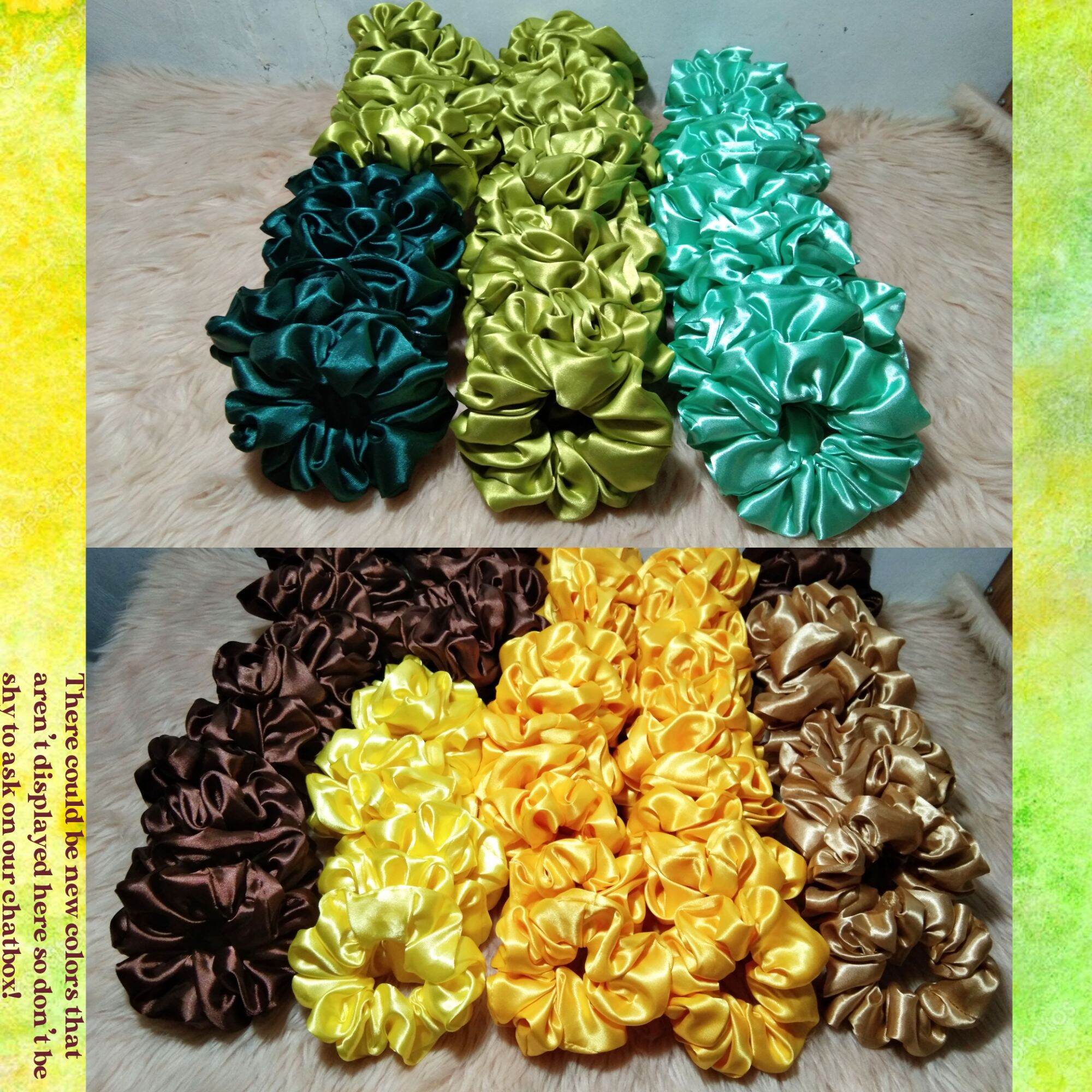 SATIN Silk Scrunchies WHOLESALE (20 pcs, 50 pcs, 100 pcs)
