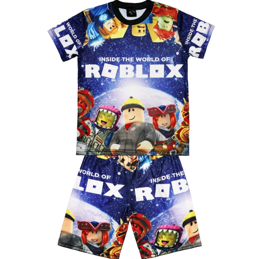 Kids Terno Roblox T-shirt for Girls Game Cartoon Print Shirt Clothes Party  Gift 5-12 years old