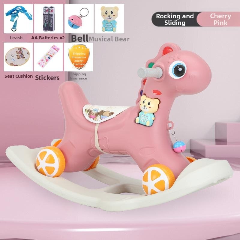Large Dual-purpose Rocking Horse Wooden Toy