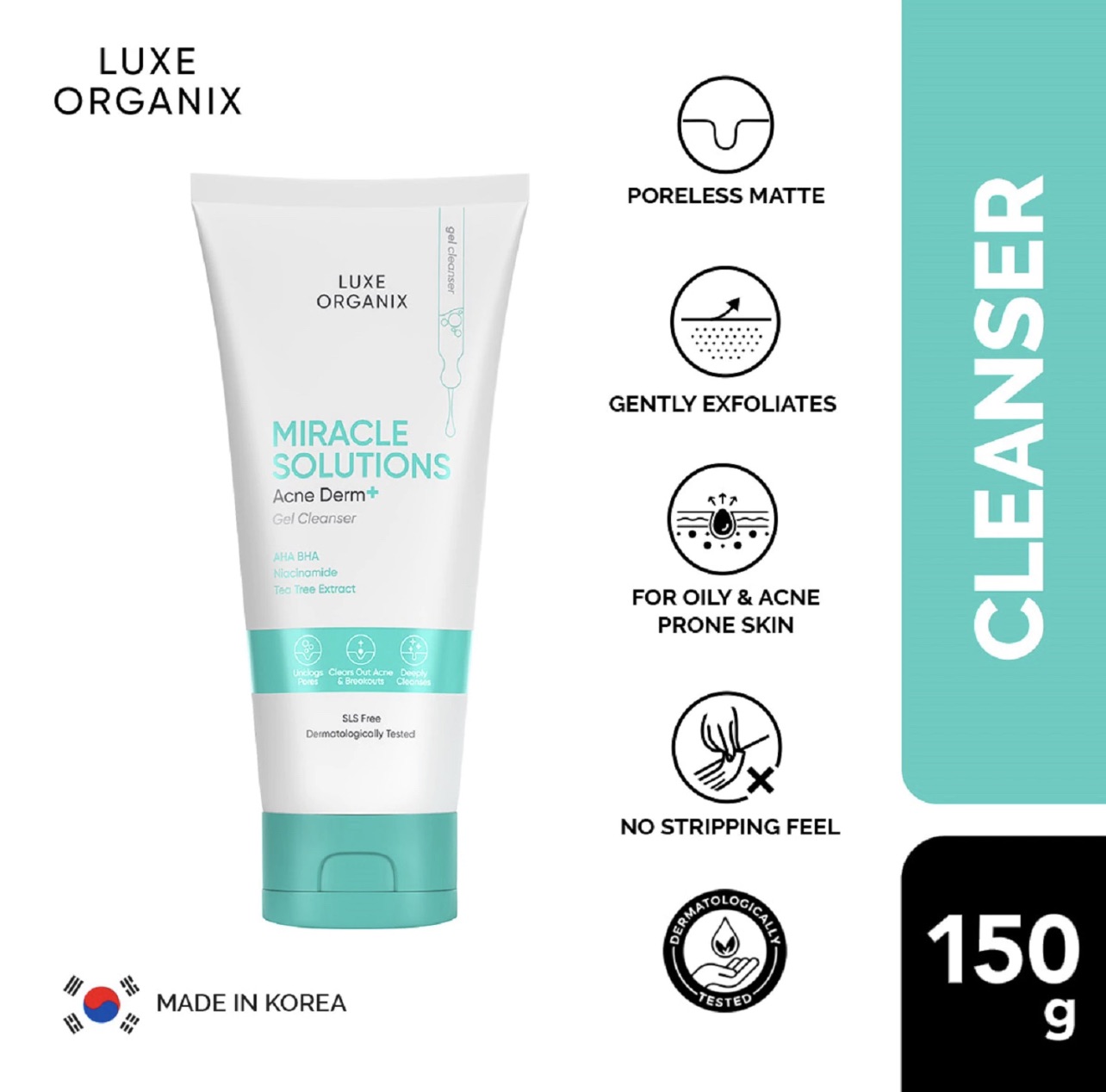 Luxe Organix Miracle Solutions Cleanser AHA/BHA 150g