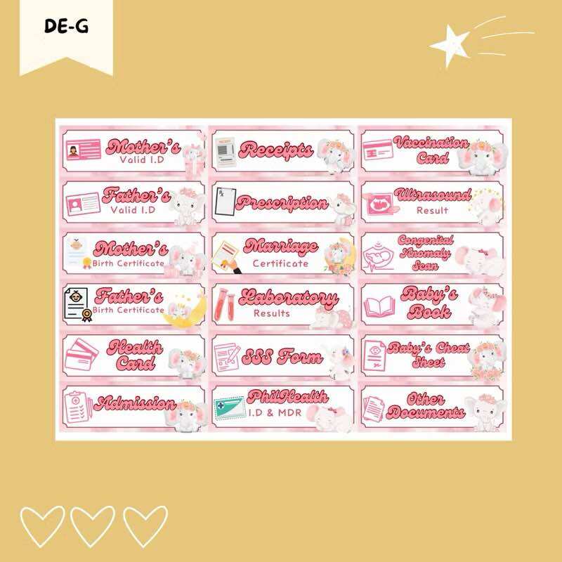 Hospital Bag Checklist Sticker Regular size | essentially for mommy and baby