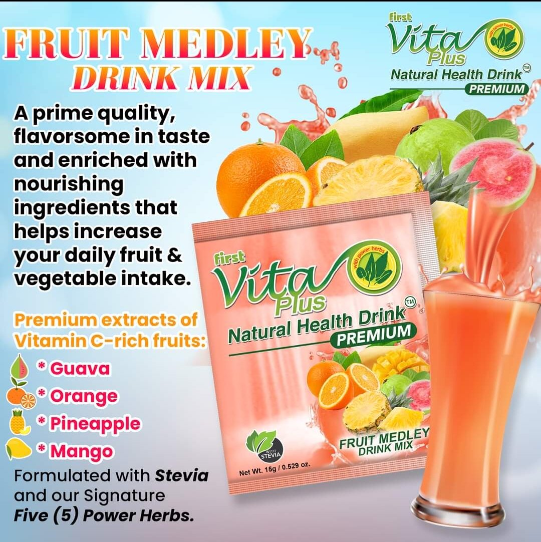 🫒 FIRST VITA PLUS FRUIT MEDLY(guava,orange,pineapple and mango) Lazada PH