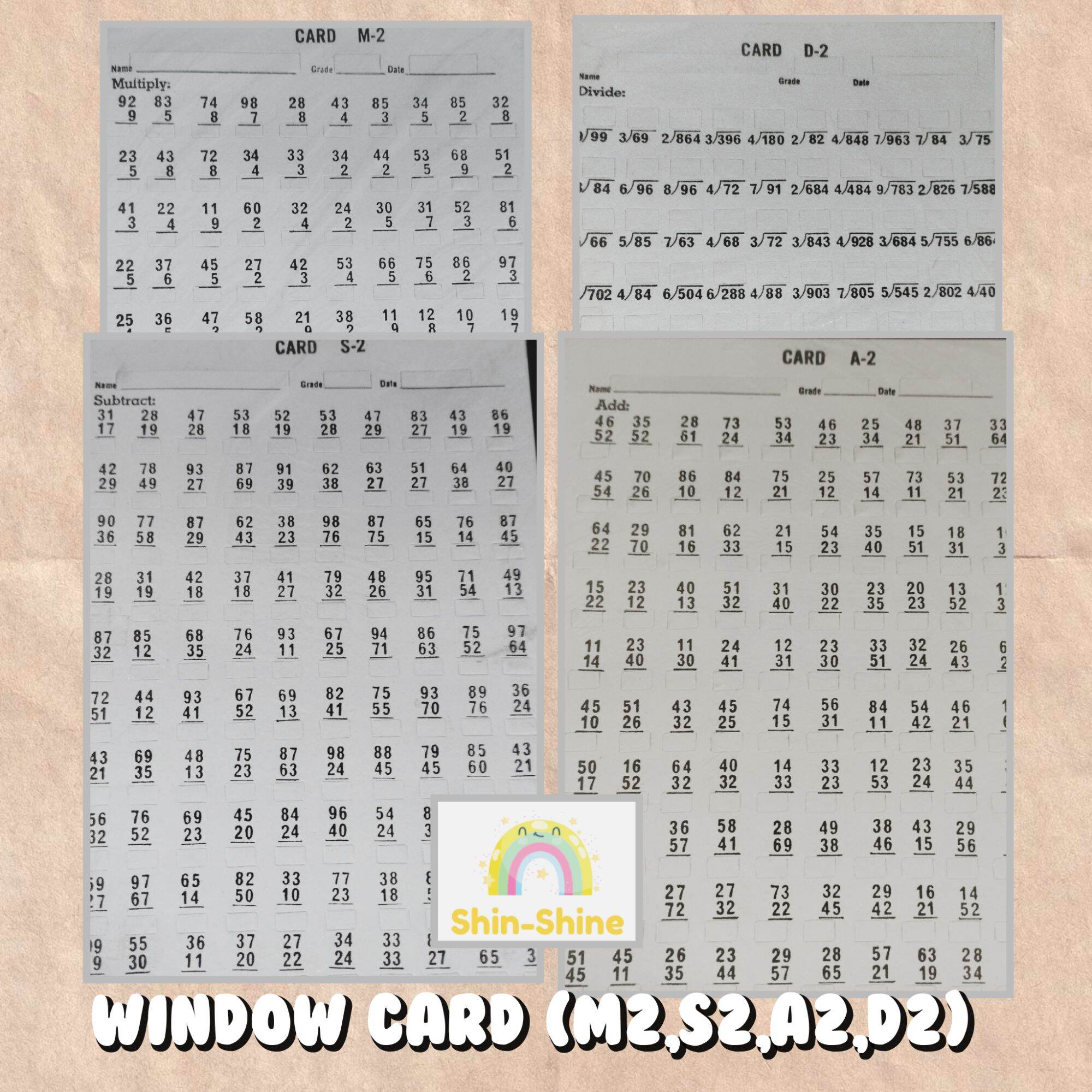 Window Card ( m2 S2 A2 D2) 20pcs. set | Lazada PH