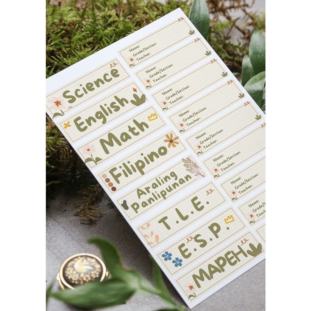 Cute Aesthetic Subject And Blank Name Sticker Set Lazada PH