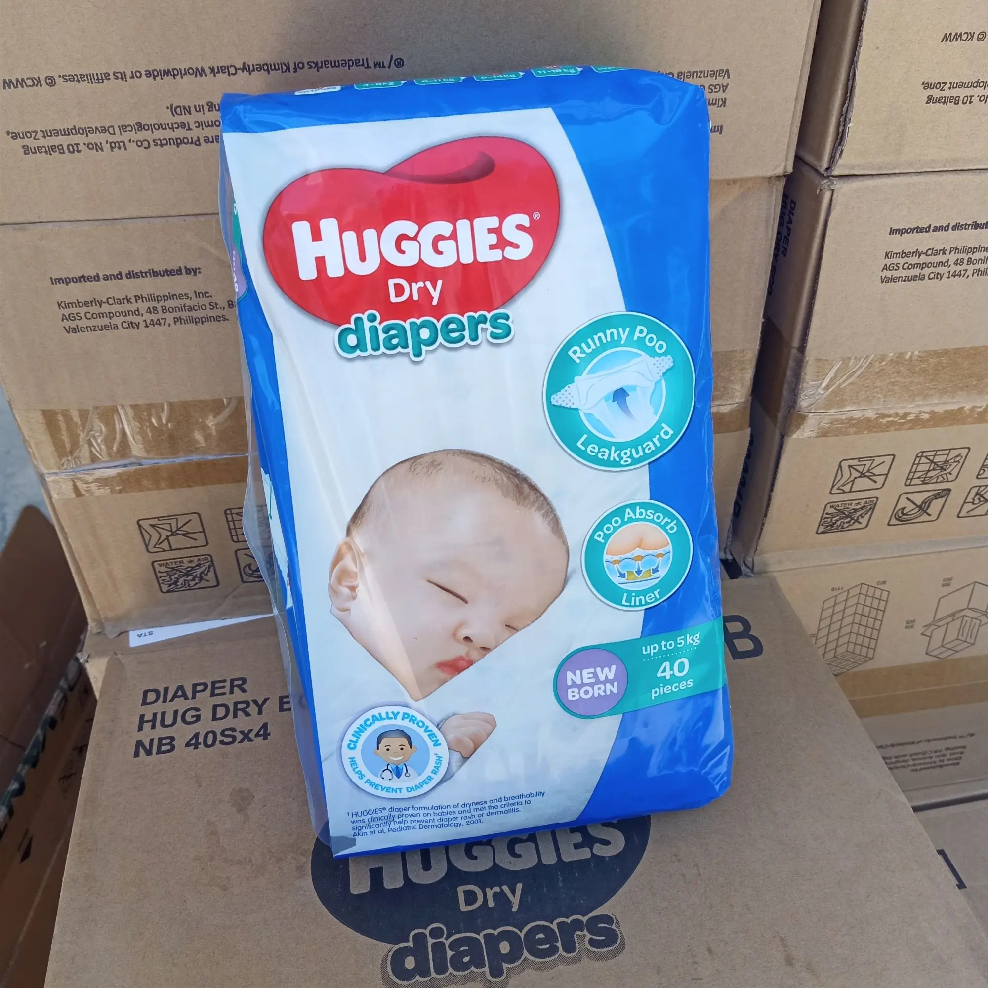 R&R Huggies Dry Newborn Diaper 40pcs