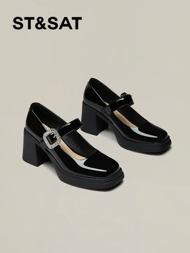 ST&SAT | Elegant Heeled Mary Jane Shoes with Thick Heel and Height Increase Presyo 4,417 Piso*Libreng Shipping