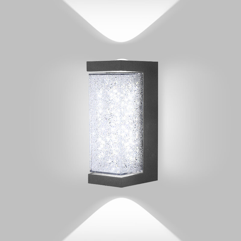 Modern Outdoor Wall Lamp Crystal LED Bedside Lighting Porch Light Waterproof Wall Sconce for Doorway Garden Patio Decoratio