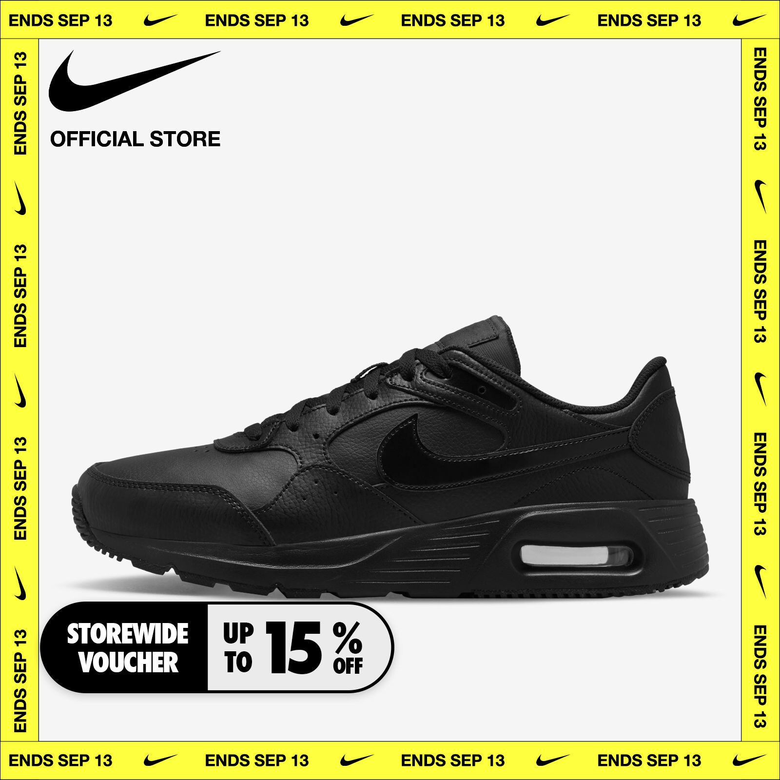 Nike Men's AIR Max SC Leather Shoes - Black