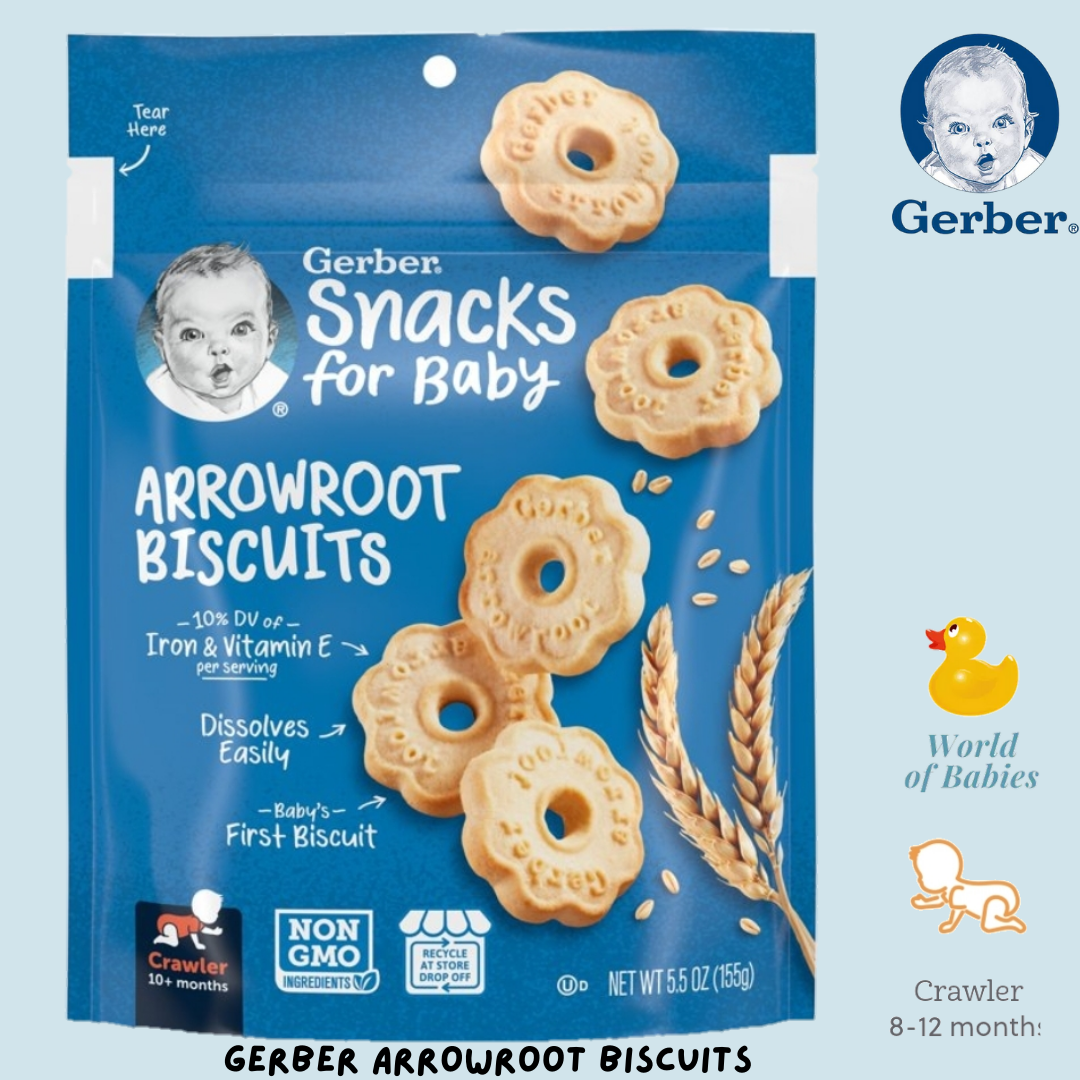 GERBERS US Arrowroot Biscuits, GERBERBABY, Baby Food, Baby Snack, baby biscuits, babies 10