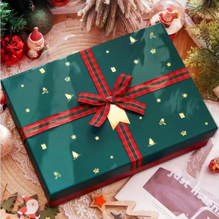 Large Green Christmas Gift Box Creative Packaging Box for Peaceful Night Big Size Square Card Paper Sugar Box Holiday Supplies Presyo 1,037 Piso*Libreng Shipping