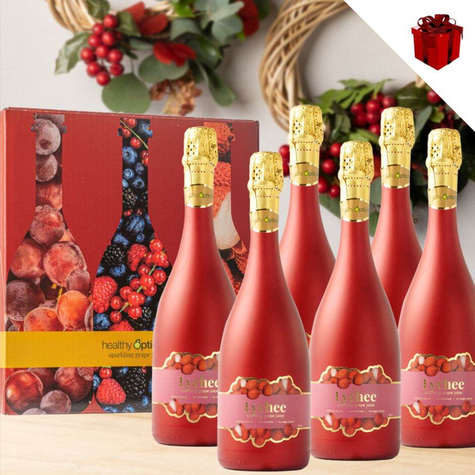 Healthy Options Lychee Sparkling Grape Juice 750ml (Box of 6s) Lazada PH