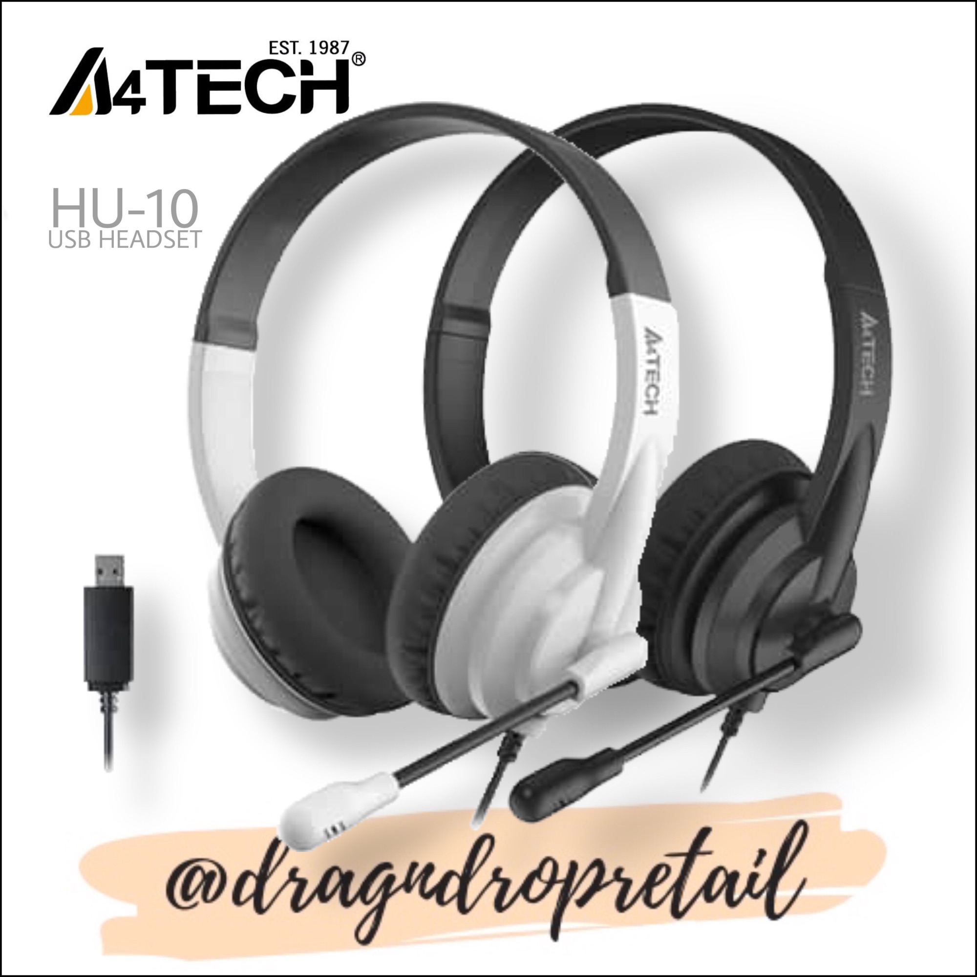 A4TECH HU-10 USB Headset with Noise Cancelling Microphone