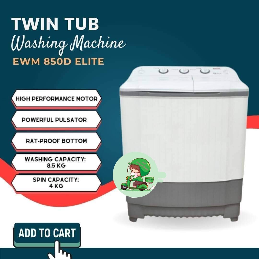 Eureka Twin Tub Washing Machine With Spin Dryer EWM850D Eco -HOT-SALE- MW