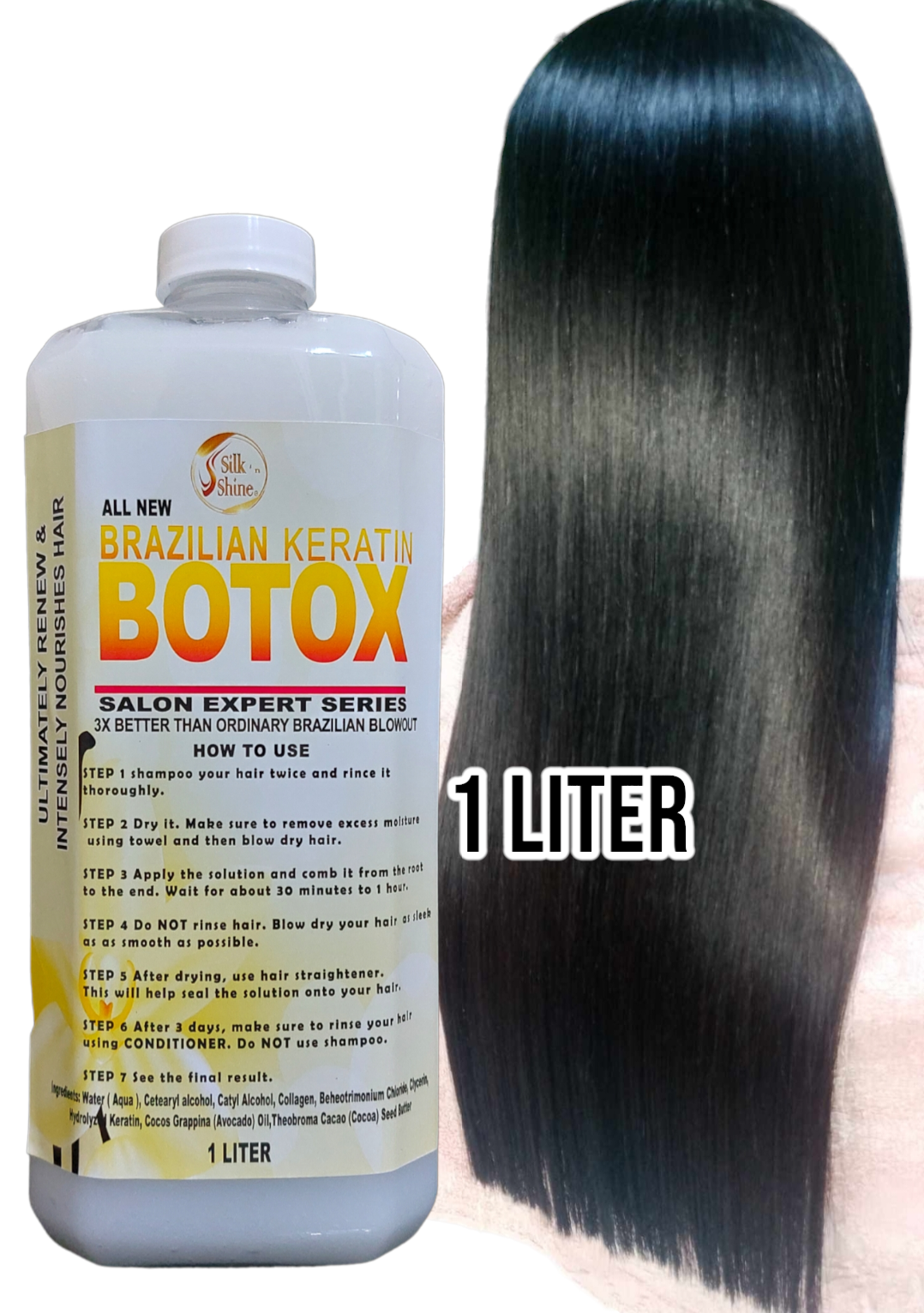 Brazilian Hair Botox Keratin Treatment with Straightening effect - Main Image