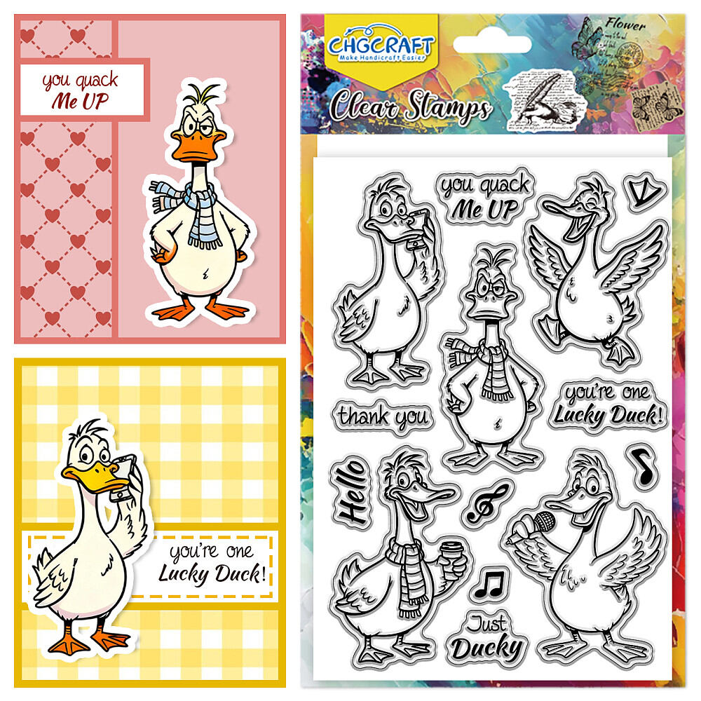 PVC Plastic Clear Stamps for DIY Scrapbooking Photo Album Decorative Cards Making Duck 160x110mm