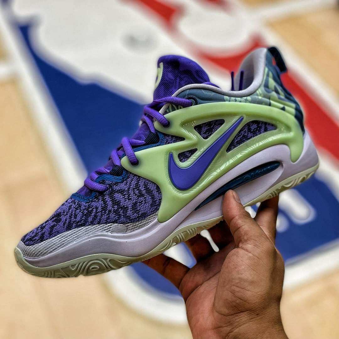 KD 15 Shoes Purple Green Colorway | Shoes For Men | Basketball Shoes | Free Socks | Highest Quality Sneakers