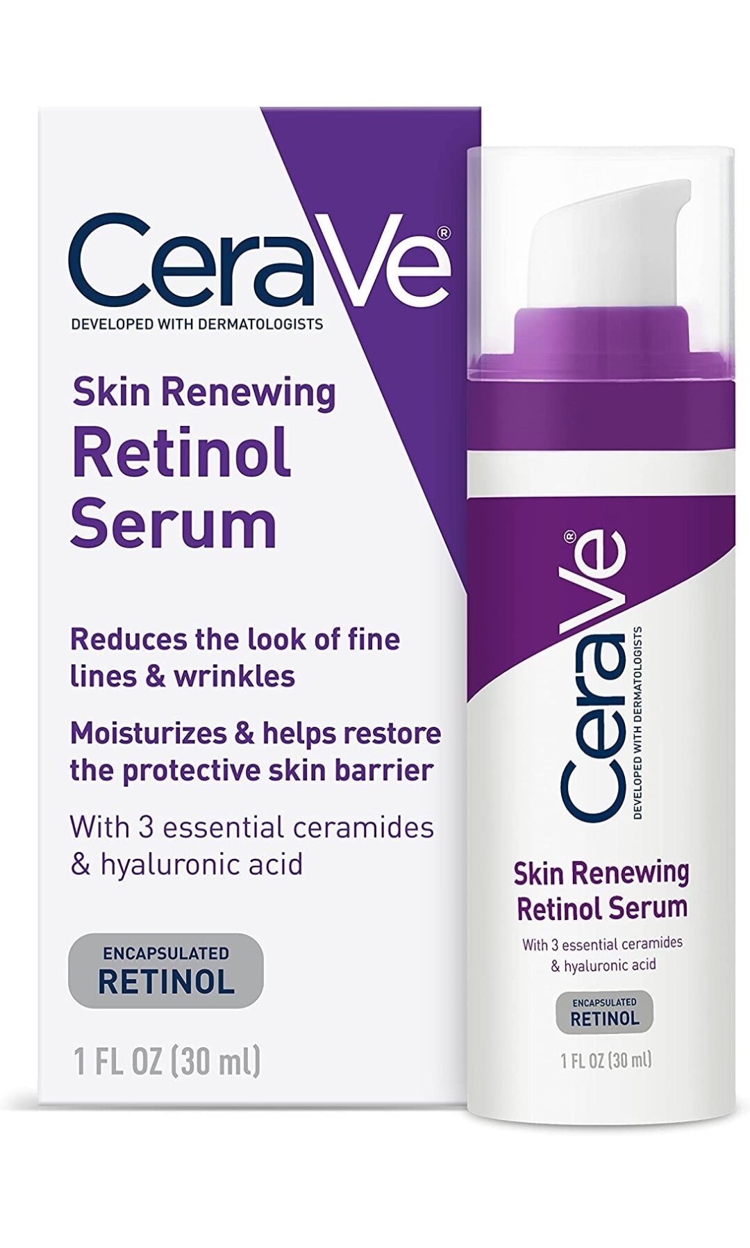 CeraVe Anti Aging Retinol Serum Cream Serum For Smoothing Fine Lines ...