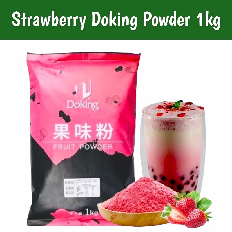 Strawberry Powder 1kg Doking Taiwan Powder For Milk Tea / Shake / Frappe / Etc