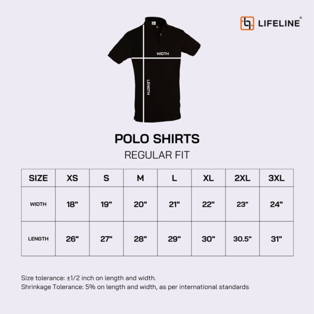 LIFELINE POLO SHIRT FOR MEN'S - ORIGINAL 100%