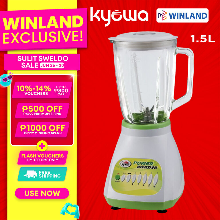 Kyowa by Winland Glass Jug Blender 1.5L with 10 Speed Setting KW4717