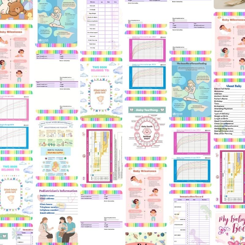 COLORED (40 Pages) Check up/Vaccine/Immunization Baby book/Patient ...