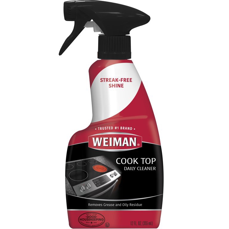 Weiman Ceramic and Glass Cooktop Cleaner - 10 Ounce - Stove Top Daily Cleaner Kit - 12 Ounce