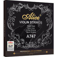 Alice | Alice A747 Violin Strings Set Plated Steel Nylon Core Al-Mg Silver Winding Violin Accessories Full Size to 4/4