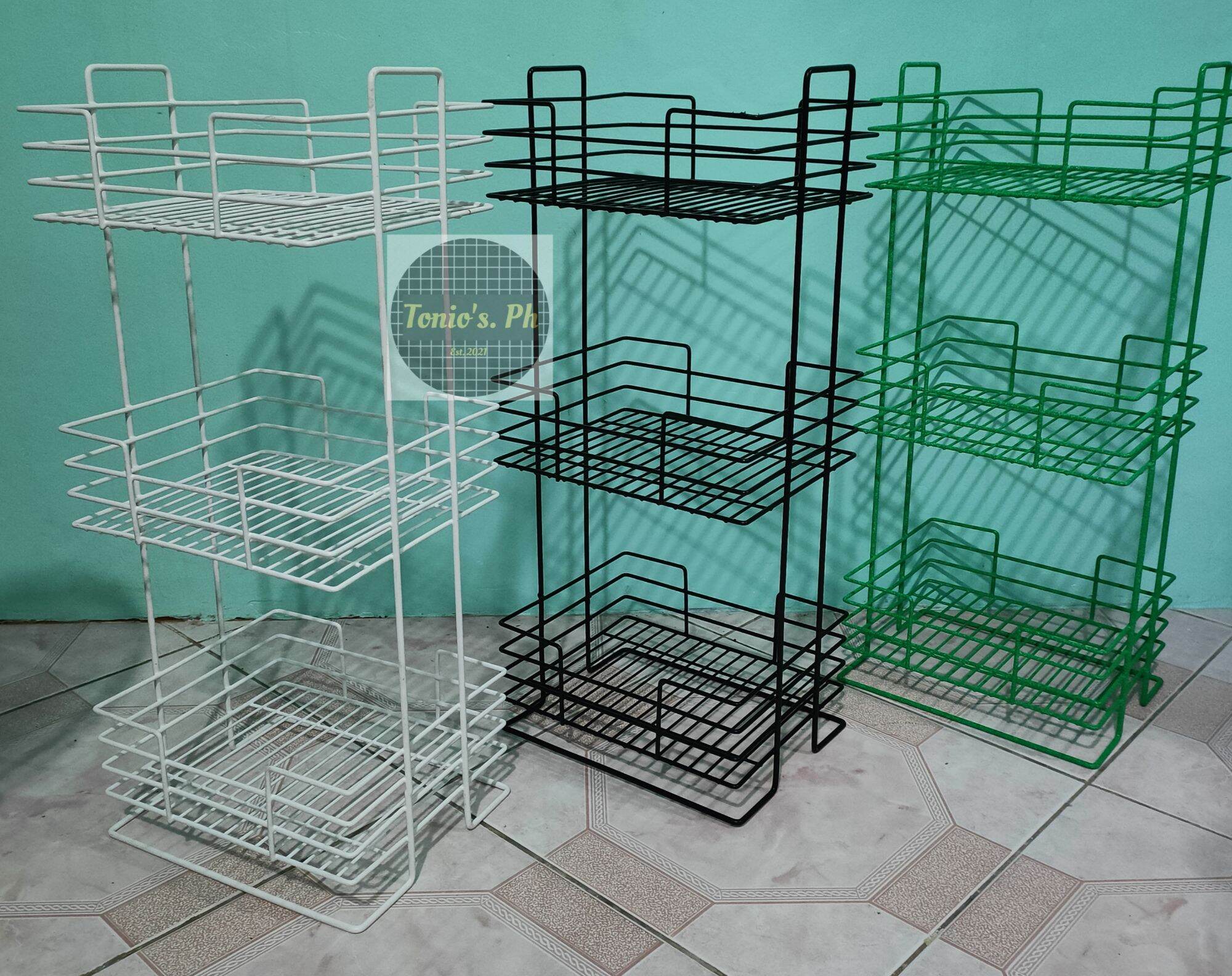 3LAYER TABLE TOP RACK METAL WIRE BASKET ORGANIZER KITCHEN RACK