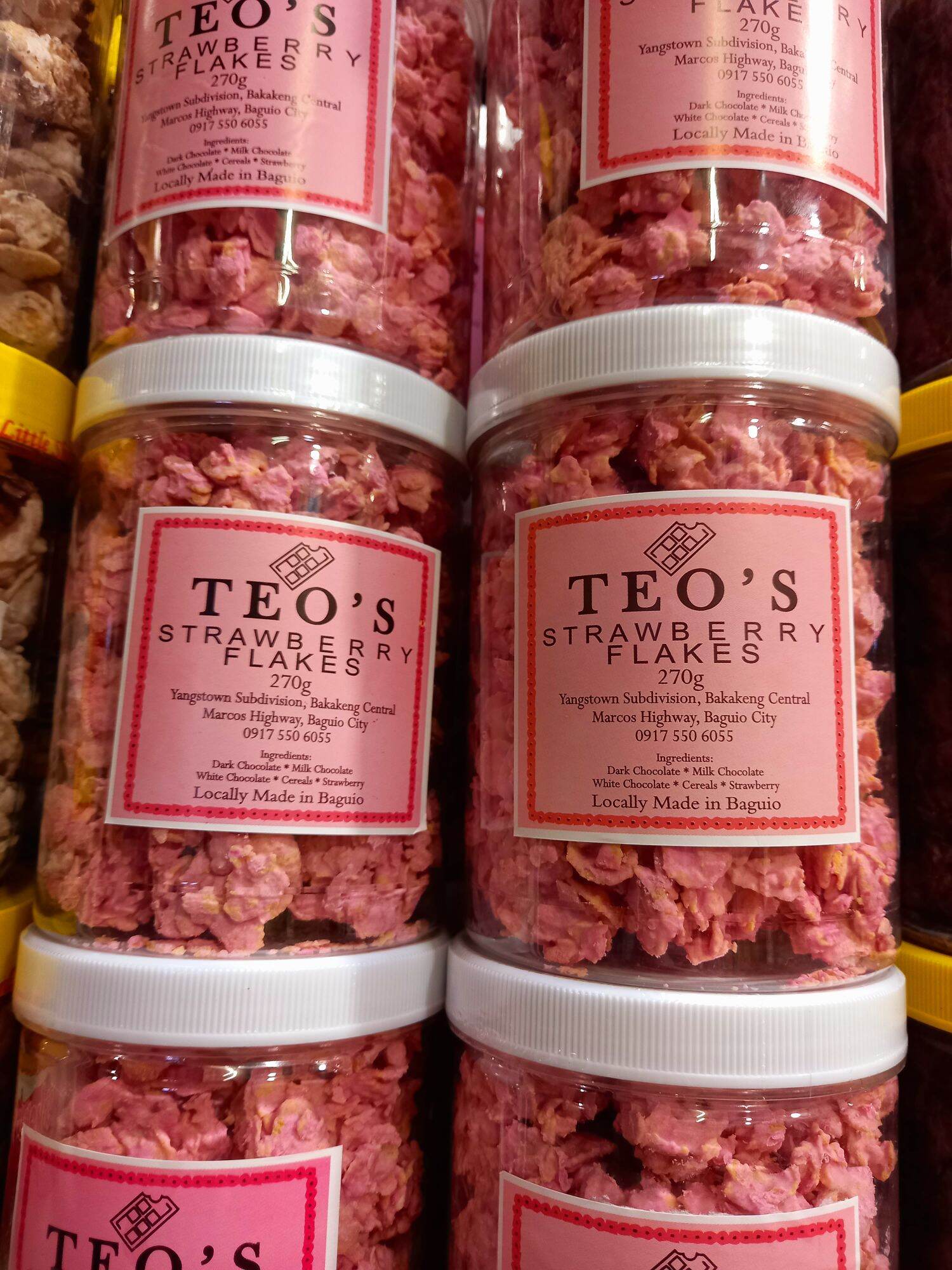 Baguio Chocolate Milk Strawberry Flakes Mikasan Teo's Premium Choco Flakes. 