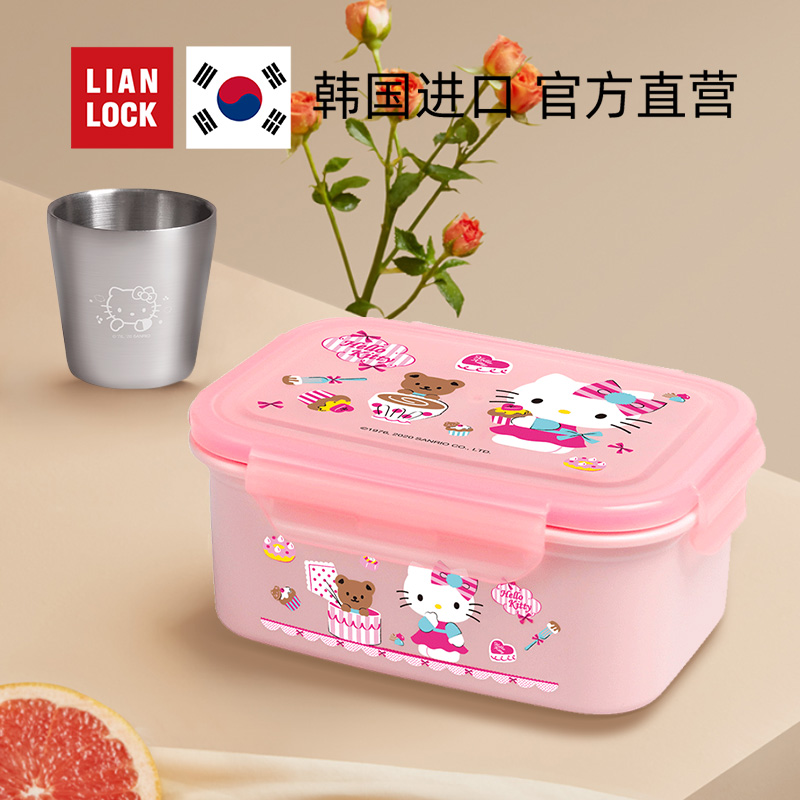Sanrio Hello Kitty Lunch Box Kawaii Cinnamoroll Kuromi Microwaveable  Lattice Food Storage Container Kids School Office Bento Box 