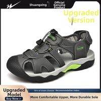 DOUBLE STAR | Leather Breathable Driving Anti-odor Closed Toe Sandals Men