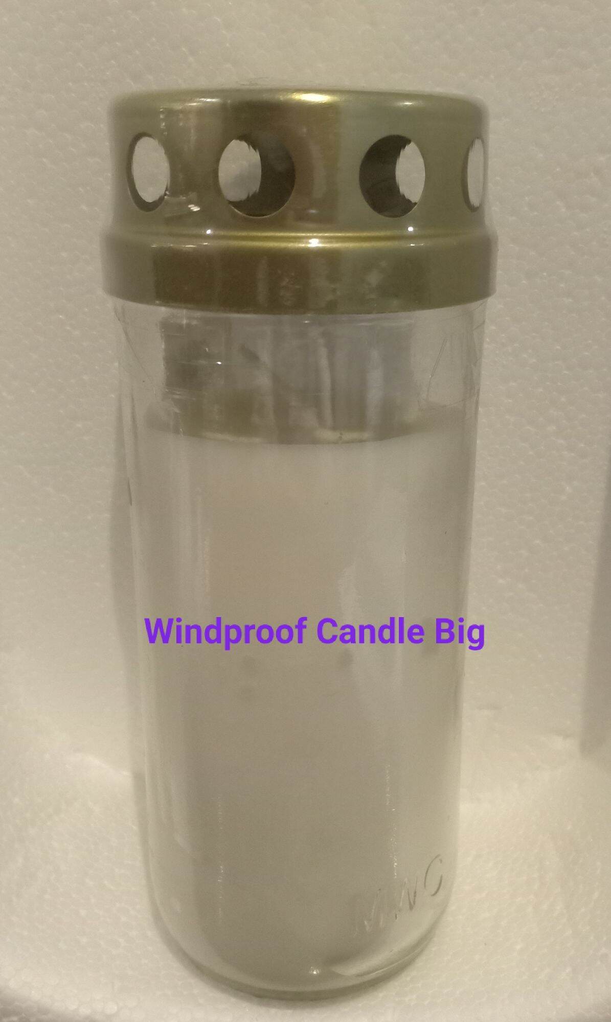 CANDLE IN GLASS  WINDPROOF WITH COVER BIG