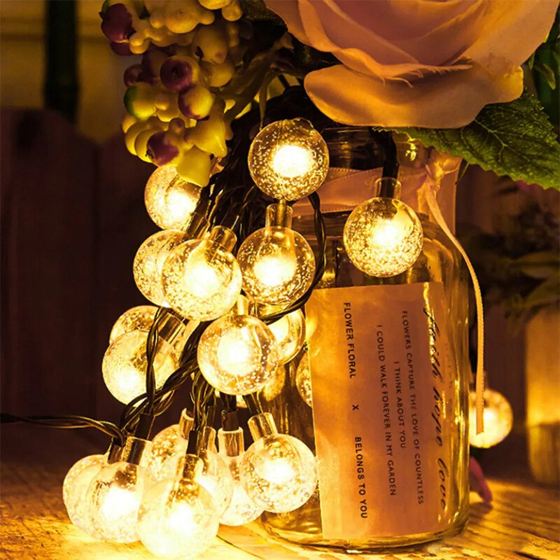 LED String Light Solar Fairy Lights 5m 20LED Warm Light Waterproof Outdoor Garden Wedding Decoration Christmas Lamp Box Packed. 