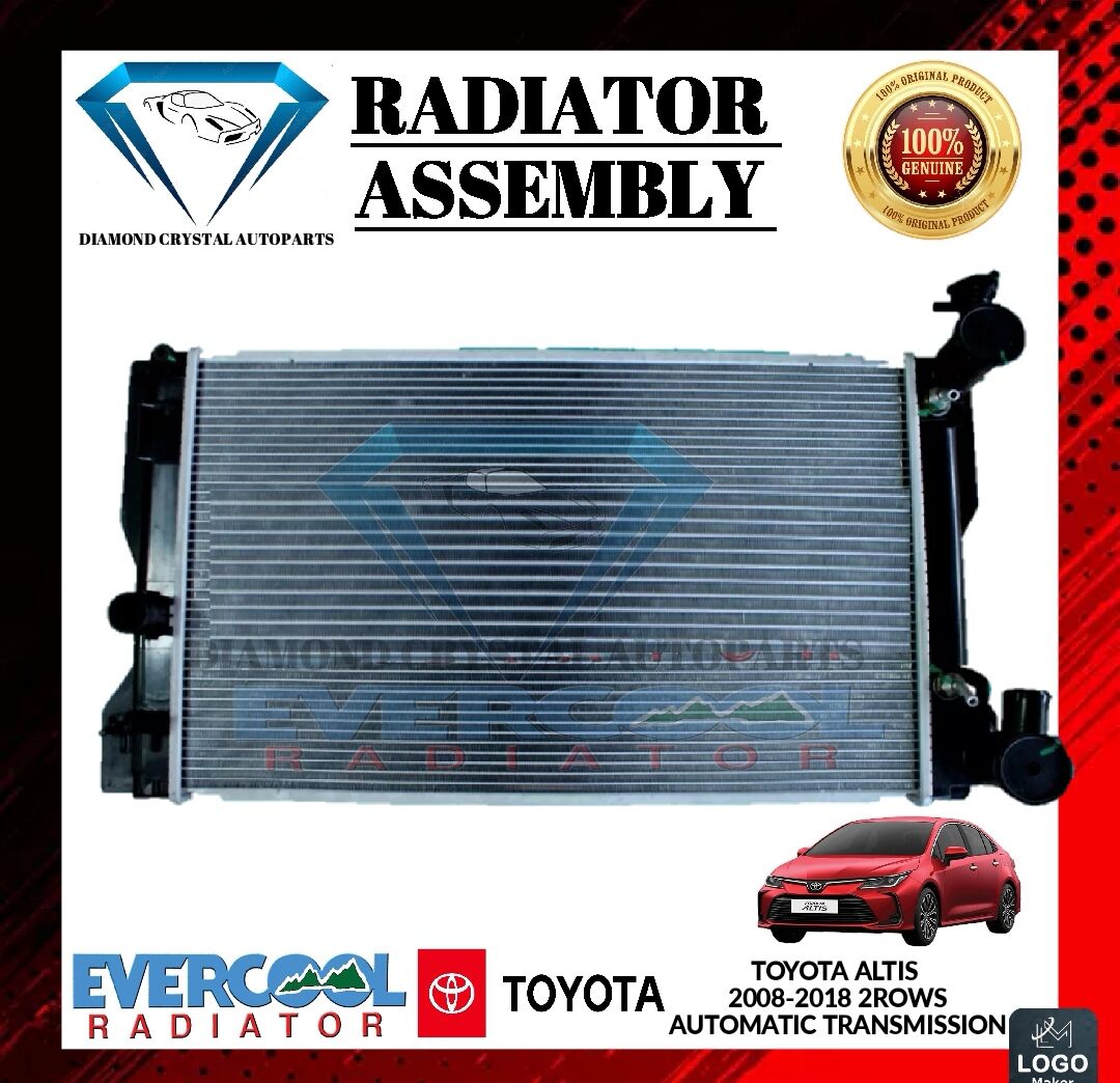 EVERCOOL RADIATOR ASSEMBLY TOYOTA ALTIS 2008-2018 2 ROWS AUTOMATIC ...