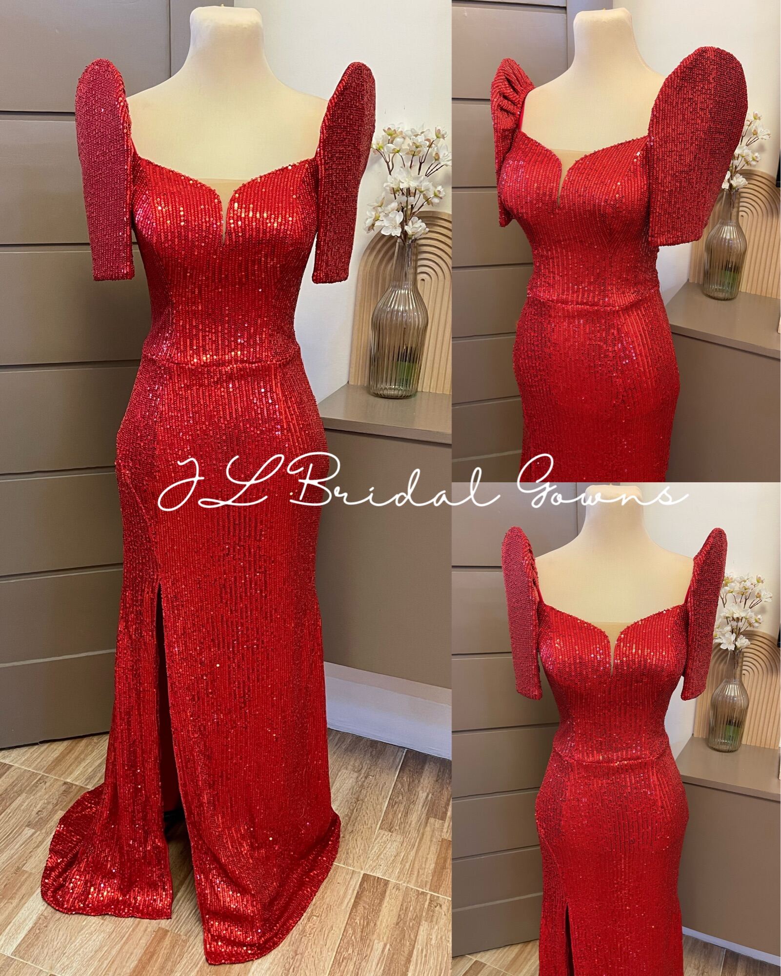 Modern red filipiniana store dress