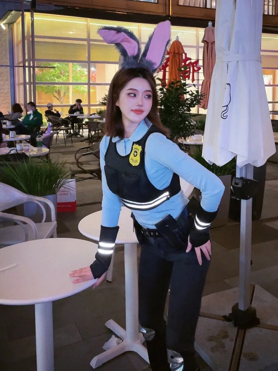 Officer Judy Cos Costume Zootopia Rabbit Officer Halloween Clothes Ears Full Set Adult Anime Outfit Presyo 2,544 Piso*Libreng Shipping