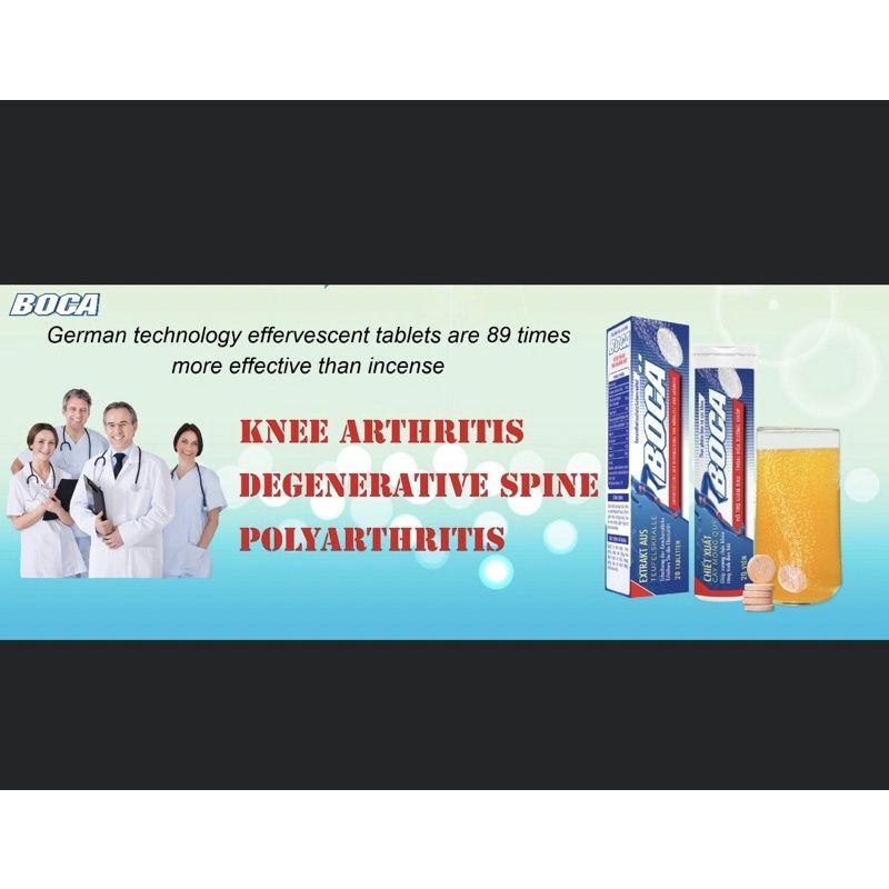 Authentic Boca 20 effervescent tablets " joint relief". 