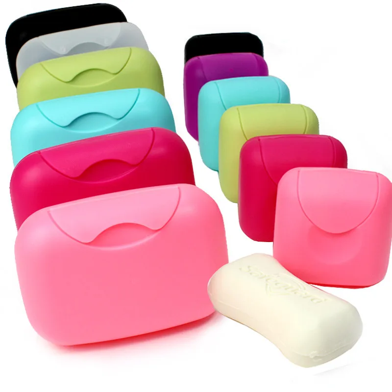 Travel Face Wash Soap Portable Soap Dish Handmade Soap Box Bathroom with Lid Draining with Buckle Leak-Proof Portable