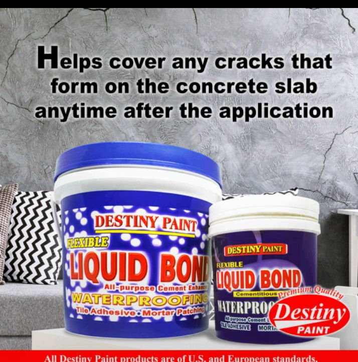 Liquid Bond Waterproofing Destiny Paint 1LITER/1GALLON Pangwaterproofing SA Cemento Tulad NG Plexibond