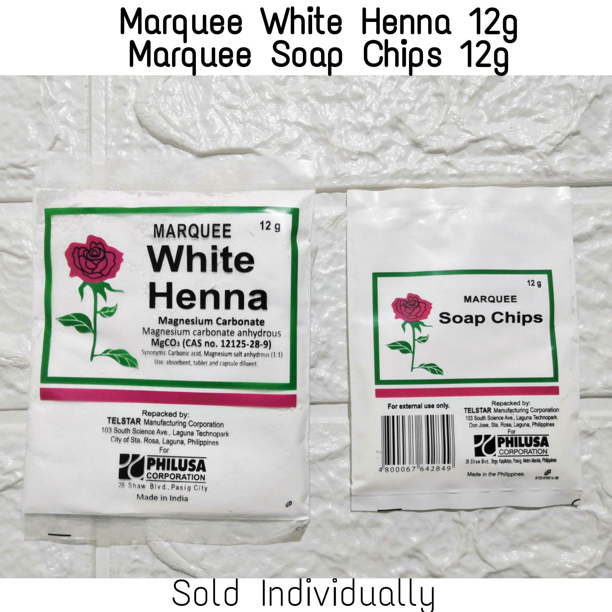 Marquee White Henna Soap Chips 12g for Skin Bleaching Lazada PH